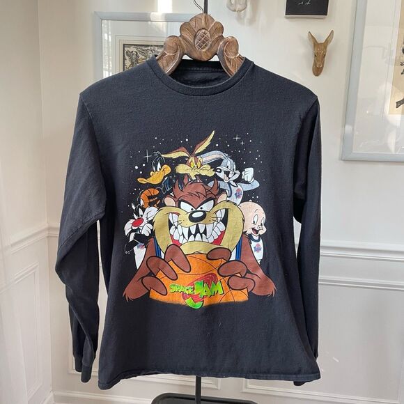 Space Jam Unisex Long Sleeve Tshirt Bugs Bunny Taz Daffy Porky M - Picture 2 of 6